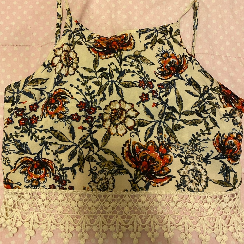 💓ABERCROMBIE FLORAL TIE CROP TOP